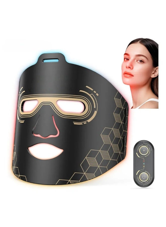 BLOOMING TIME LED Light Therapy Face Mask with Red Blue Yellow Light – Skin Rejuvenation Device for Anti-Aging, Wrinkle Reduction & Acne Care ,Home Use Facial Beauty Mask - Image 1